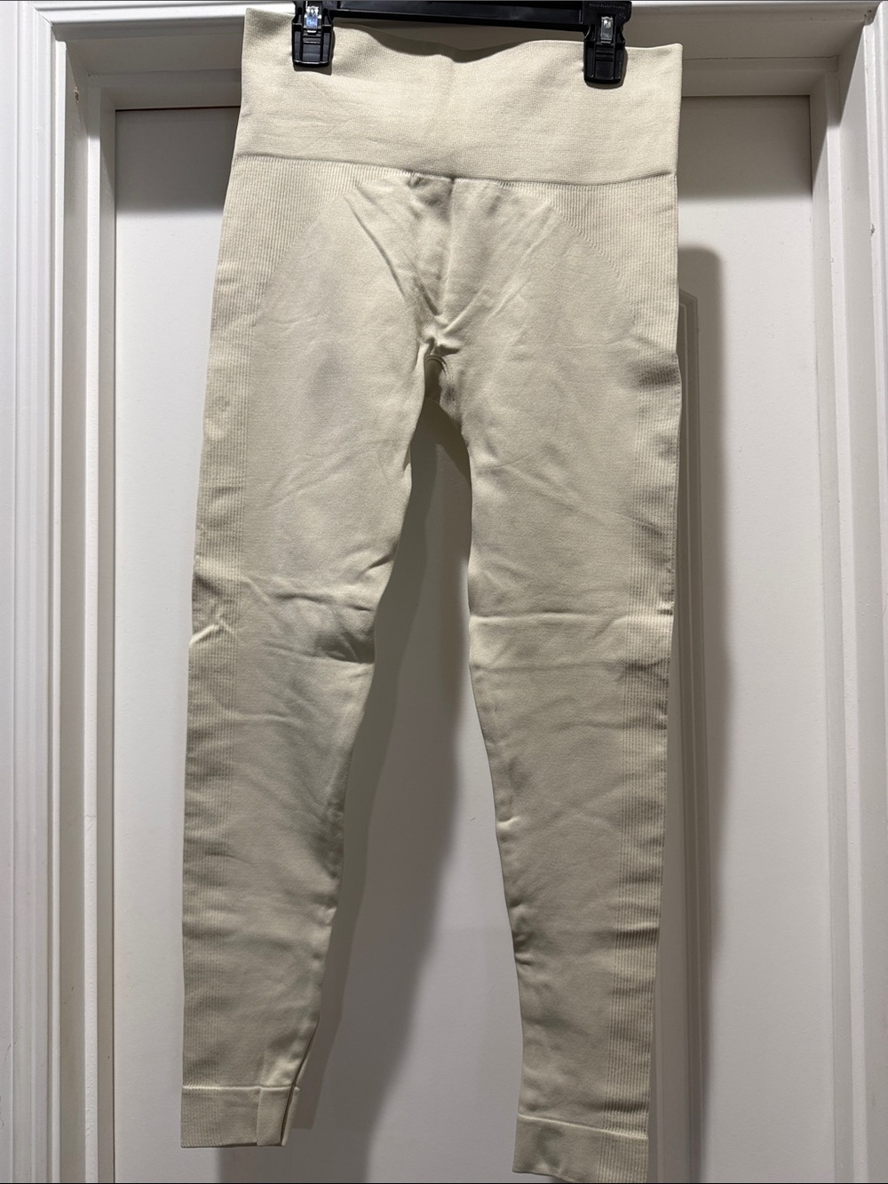 SET Active Cream Ribbed High-Waist Jeggings